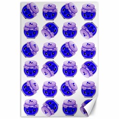 Kawaii Blueberry Jam Jar Pattern Canvas 24  x 36 