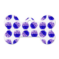 Kawaii Blueberry Jam Jar Pattern Dog Tag Bone (Two Sides)