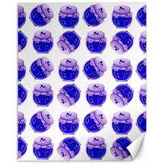 Kawaii Blueberry Jam Jar Pattern Canvas 11  X 14  by snowwhitegirl