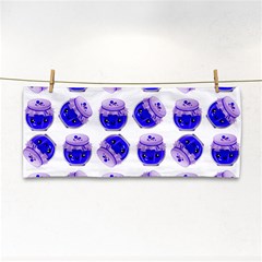 Kawaii Blueberry Jam Jar Pattern Hand Towel by snowwhitegirl