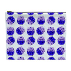 Kawaii Blueberry Jam Jar Pattern Cosmetic Bag (xl) by snowwhitegirl