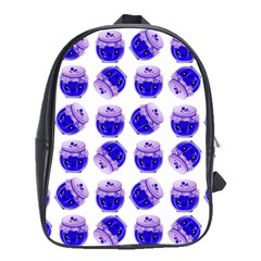 Kawaii Blueberry Jam Jar Pattern School Bag (Large)