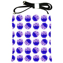 Kawaii Blueberry Jam Jar Pattern Shoulder Sling Bag