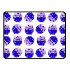 Kawaii Blueberry Jam Jar Pattern Fleece Blanket (Small)