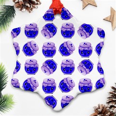 Kawaii Blueberry Jam Jar Pattern Ornament (Snowflake)