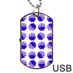 Kawaii Blueberry Jam Jar Pattern Dog Tag USB Flash (Two Sides)