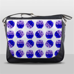 Kawaii Blueberry Jam Jar Pattern Messenger Bag by snowwhitegirl