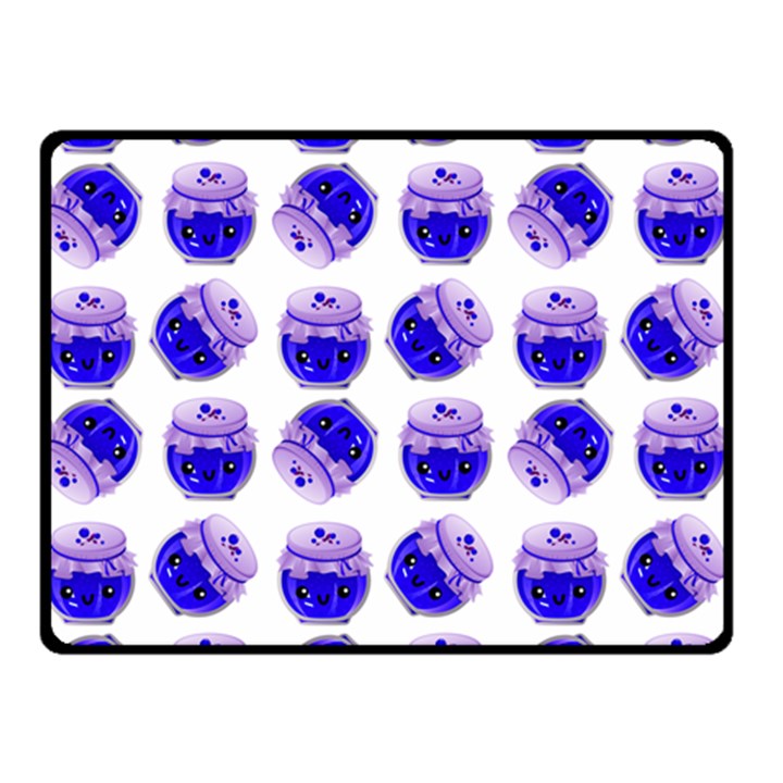 Kawaii Blueberry Jam Jar Pattern Double Sided Fleece Blanket (Small) 