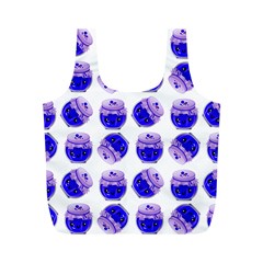 Kawaii Blueberry Jam Jar Pattern Full Print Recycle Bag (M)