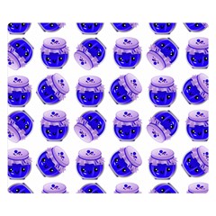 Kawaii Blueberry Jam Jar Pattern Double Sided Flano Blanket (Small) 