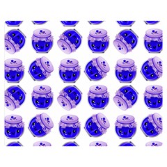 Kawaii Blueberry Jam Jar Pattern Double Sided Flano Blanket (Medium) 