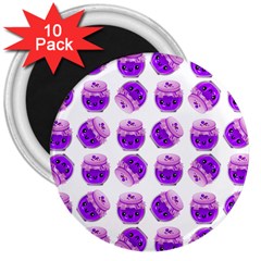 Kawaii Grape Jam Jar Pattern 3  Magnets (10 Pack)  by snowwhitegirl