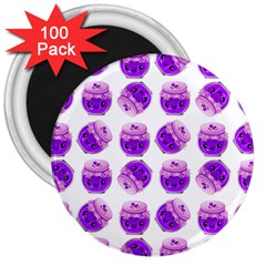 Kawaii Grape Jam Jar Pattern 3  Magnets (100 Pack) by snowwhitegirl