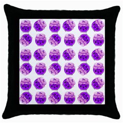 Kawaii Grape Jam Jar Pattern Throw Pillow Case (black) by snowwhitegirl