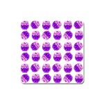 Kawaii Grape Jam Jar Pattern Square Magnet Front