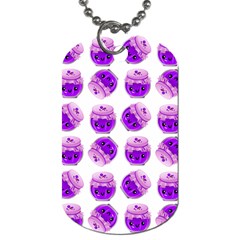 Kawaii Grape Jam Jar Pattern Dog Tag (one Side) by snowwhitegirl