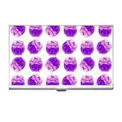 Kawaii Grape Jam Jar Pattern Business Card Holder by snowwhitegirl