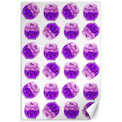 Kawaii Grape Jam Jar Pattern Canvas 24  X 36  by snowwhitegirl