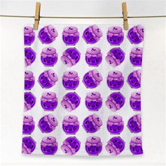 Kawaii Grape Jam Jar Pattern Face Towel by snowwhitegirl