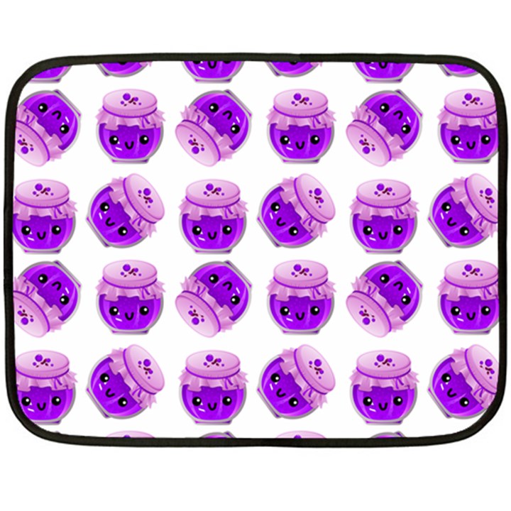 Kawaii Grape Jam Jar Pattern Double Sided Fleece Blanket (Mini) 