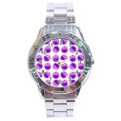 Kawaii Grape Jam Jar Pattern Stainless Steel Analogue Watch by snowwhitegirl