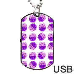 Kawaii Grape Jam Jar Pattern Dog Tag Usb Flash (two Sides) by snowwhitegirl