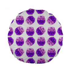 Kawaii Grape Jam Jar Pattern Standard 15  Premium Round Cushions by snowwhitegirl