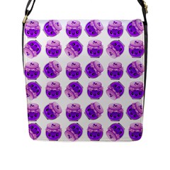 Kawaii Grape Jam Jar Pattern Flap Closure Messenger Bag (l) by snowwhitegirl