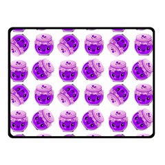 Kawaii Grape Jam Jar Pattern Double Sided Fleece Blanket (small)  by snowwhitegirl