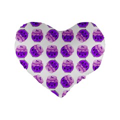 Kawaii Grape Jam Jar Pattern Standard 16  Premium Flano Heart Shape Cushions by snowwhitegirl