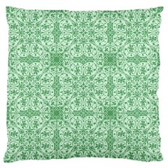 Ornamental Green Large Flano Cushion Case (one Side) by snowwhitegirl