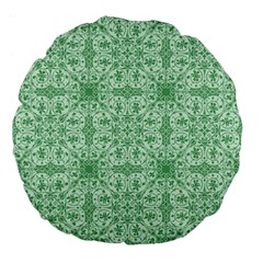 Ornamental Green Large 18  Premium Flano Round Cushions by snowwhitegirl