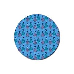 Pears Aqua Rubber Round Coaster (4 Pack)  by snowwhitegirl