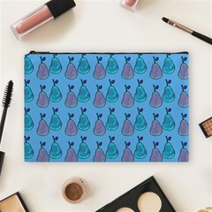 Pears Aqua Cosmetic Bag (large) by snowwhitegirl