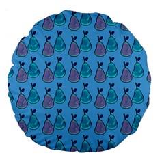 Pears Aqua Large 18  Premium Round Cushions by snowwhitegirl