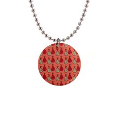 Pears Red 1  Button Necklace by snowwhitegirl