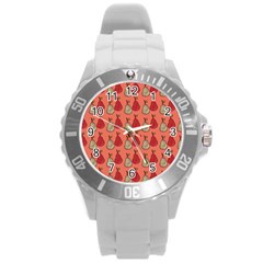 Pears Red Round Plastic Sport Watch (l) by snowwhitegirl