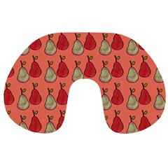 Pears Red Travel Neck Pillows by snowwhitegirl