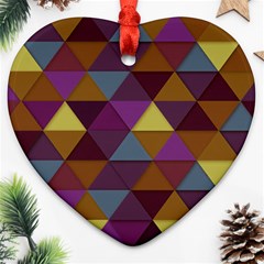 Fall Geometric Pattern Heart Ornament (two Sides) by snowwhitegirl