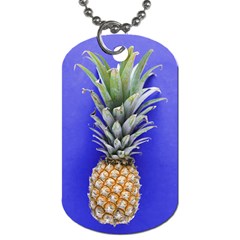 Pineapple Blue Dog Tag (one Side) by snowwhitegirl