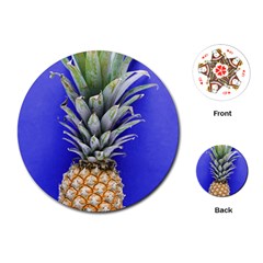 Pineapple Blue Playing Cards (round) by snowwhitegirl