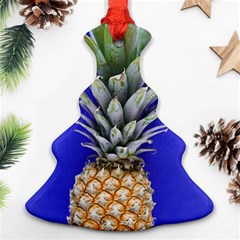 Pineapple Blue Christmas Tree Ornament (two Sides) by snowwhitegirl