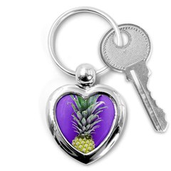 Pineapple Purple Key Chains (heart)  by snowwhitegirl