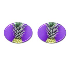 Pineapple Purple Cufflinks (oval) by snowwhitegirl