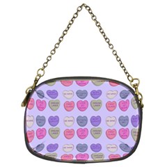 Valentine Hearts Lilac Chain Purse (two Sides) by snowwhitegirl