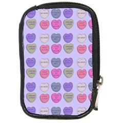 Valentine Hearts Lilac Compact Camera Leather Case by snowwhitegirl