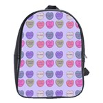 Valentine Hearts Lilac School Bag (Large) Front