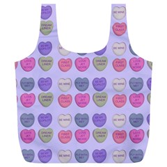 Valentine Hearts Lilac Full Print Recycle Bag (xl) by snowwhitegirl