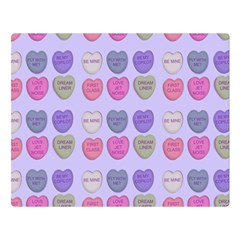 Valentine Hearts Lilac Double Sided Flano Blanket (large)  by snowwhitegirl