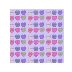 Valentine Hearts Lilac Small Satin Scarf (square) by snowwhitegirl